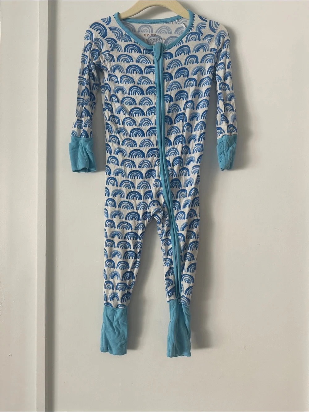 Little Sleepies Blue Rainbow Pajamas
